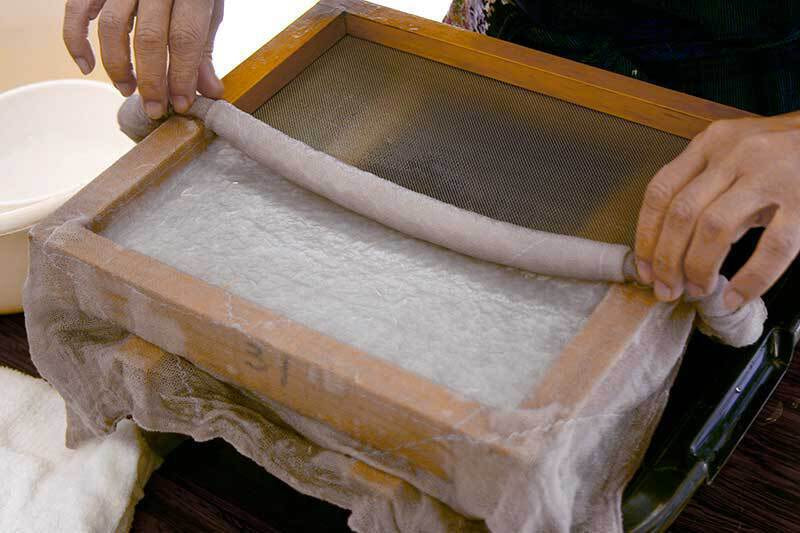 タオルで紙すき