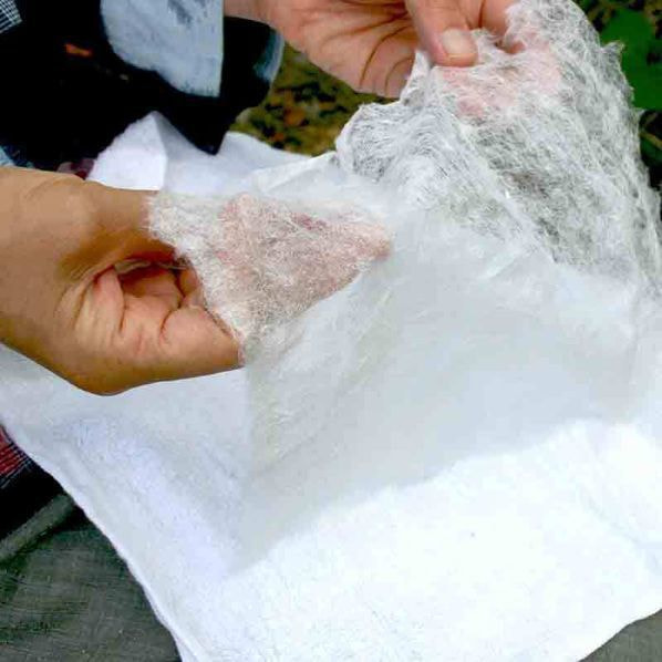 タオルで紙すき